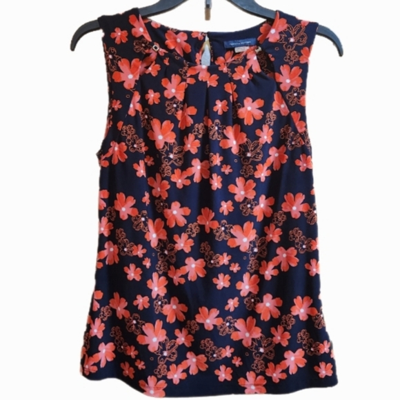 Tommy Hilfiger Blue and Red Floral Tank Top - Picture 1 of 4